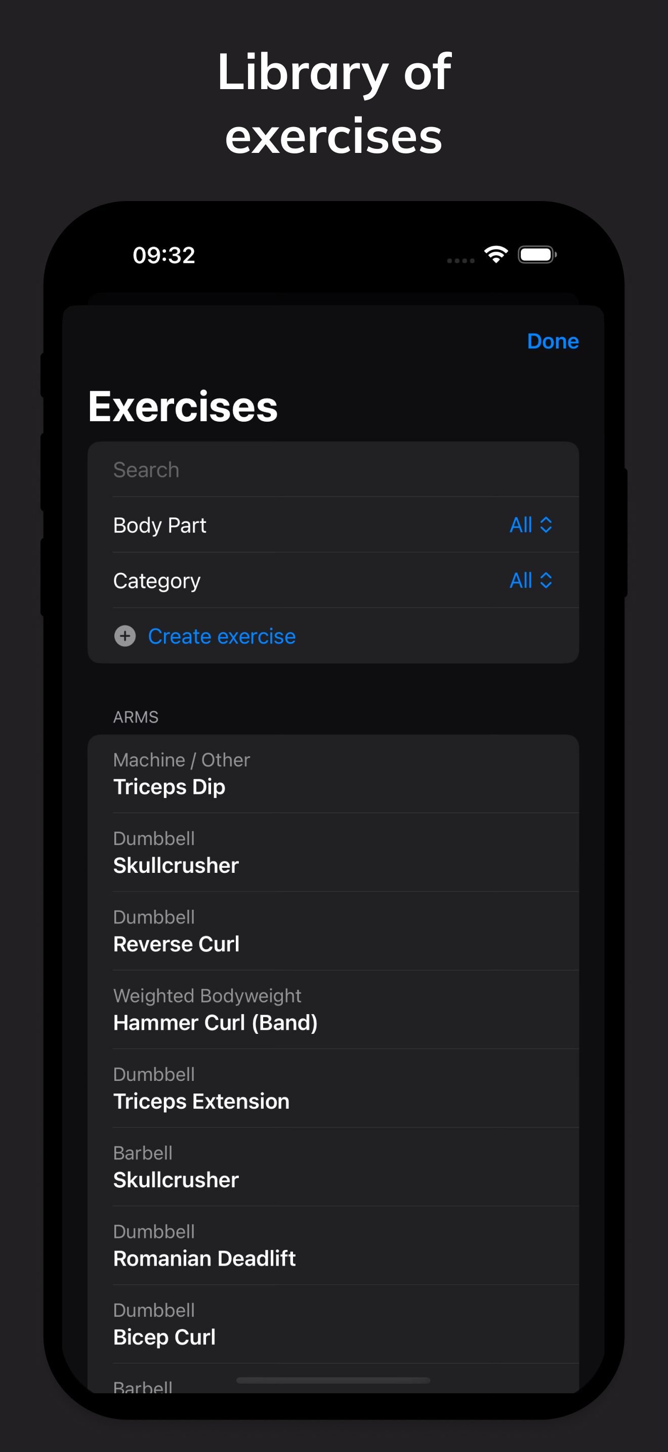 Library of exercises