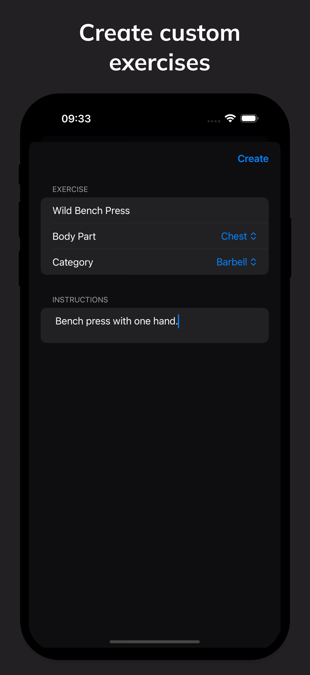 Create custom exercises